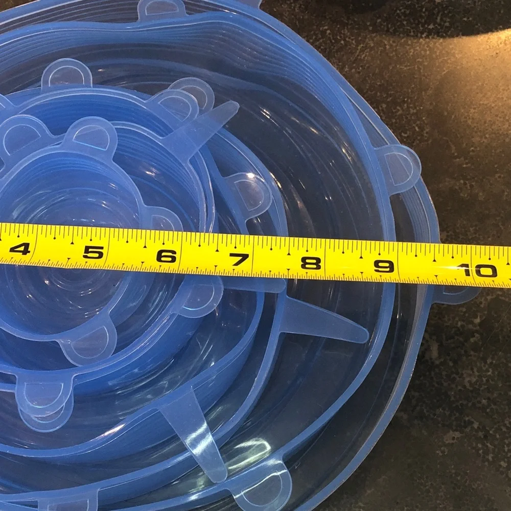 Set of 7 Flexible Silicone Stretch Lids - Blue Nesting Set